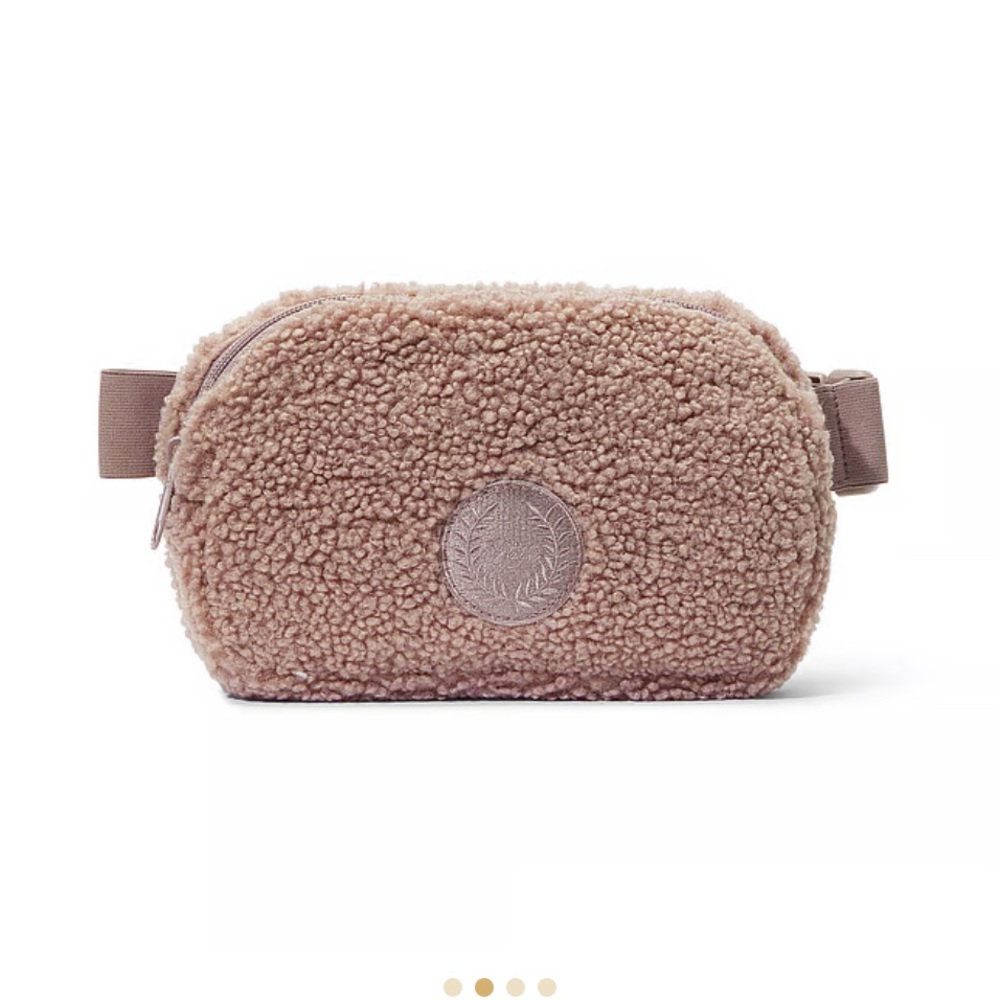 NWT VS PINK Beige Sherpa Belt Bag